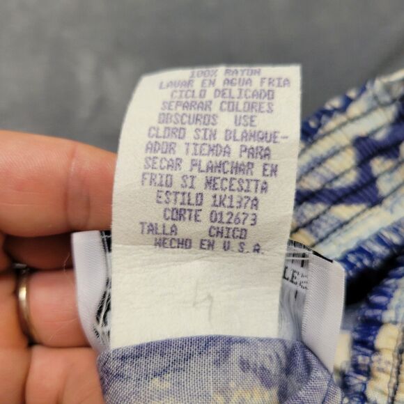 Connection Related Skirt Women Small Midi Blue White Boho Rayon USA Made Pull On - Picture 6 of 12